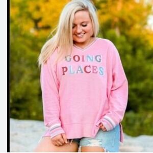 Going Places Find the Yay in Today Jadelynn Brooke Corded Oversized Sweatshirt